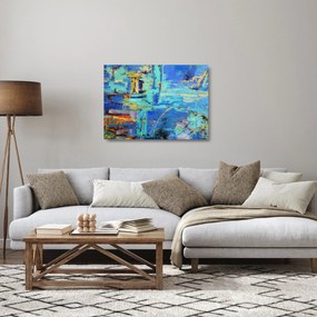 Üveg kép - Absztrakt olajfestmény (70x50 cm)