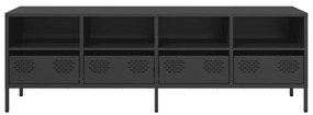 fekete hidegen hengerelt acél TV-szekrény 135 x 39 x 43,5 cm