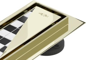 Mexen Flat 360° M13 forgatható 2 az 1-ben vonali lefolyó 50 cm, arany - 1510050-40