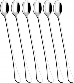 Macchiato Latte Kávéskanál Szett 6 db-os Hosszú Rozsdamentes Acél 20cm