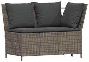4 részes szürke polyrattan kerti ülőgarnitúra párnákkal L-alakú
