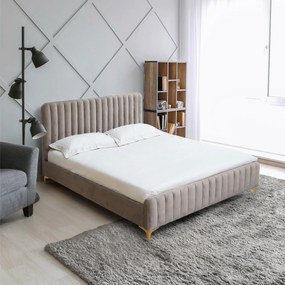 Franciaágy 140 cm Karilla (szürke + barna). 1017200