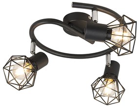 Art Deco reflektor fekete állítható 3-lámpás - Mosh