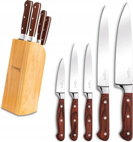 Gumiblokk késkészlet elegáns és funkcionális 6 részes