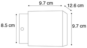 Design fali lámpa fekete/arany LED-del - Caja