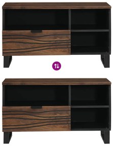 TV szekrény - 80x33.5x46 cm, tömör fa és mérnöki fa alapanyagból készült.