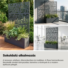 Fém kerti pergola virágládával 3in1, antracit, 1200x1800x300 mm: ROSE