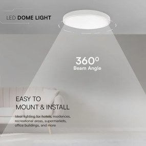 LED fürdőszobai mennyezeti lámpa 18W, 230V, IP44, 4000K, 25 cm, fehér