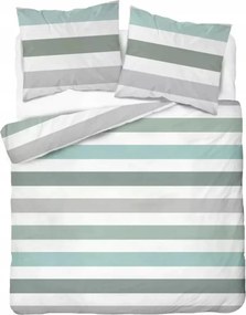 Szatén ágyneműhuzat 160x200 Fehér Szürke Zöld csíkos Home Szatén