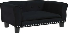 vidaXL fekete bársony kutyaágy 70 x 45 x 30 cm