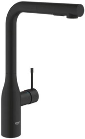 Mosogató csaptelep GROHE Essence kihúzható zuhannyal, 2 áram phantom black 30504KF0
