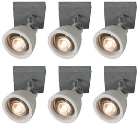 6 darabos ipari spotlámpa szett szürke beton 1-es - Creto