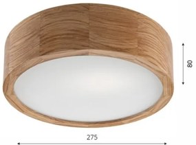 OAK mennyezeti lámpa 1xE27/60W/230V tölgy, ? 27,5 cm