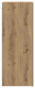 2 db kézműves tölgy színű szerelt fa TV-szekrény 30,5x30x90 cm