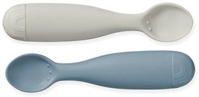 Kék-szürke szilikon gyerek kanál szett 2 db-os Midnight Mix – Cam Cam Copenhagen