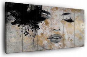 Vászonkép Nő Arany Vászon Fal 6 Részes Hálószoba Nappali 180x100