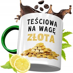 Zöld Bögre Anyósnak Születésnapi Ajándéknak, fényképes nyomattal