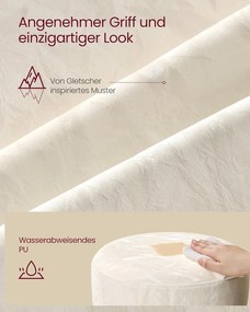 VASAGLE sminkszék, bárszék, magasságállítható, 360°-ban forgatható, krémfehér