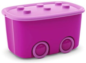 Rózsaszín műanyag gyerek tárolódoboz 58x39x32 cm Funny Box – KIS