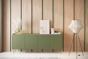 Desin komód 220 cm négyajtós - olíva / nagano tölgy