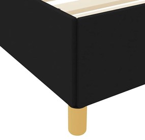 Boxrugós ágy Fekete és fehér és fekete 200 x 200 cm szövet