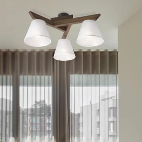 Brilagi - LED mennyezeti lámpa ANTHONY 3xE14/40W/230V diófa/fehér