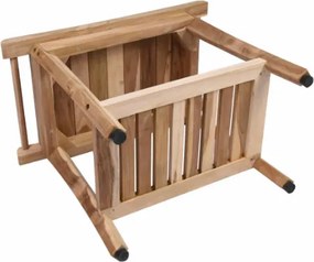 Fürdőszobai szék polccal DIVERO SECO teakfa kezeletlen