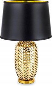 Nagy asztali lámpa lámpabúra fekete-arany lámpabúra kerámia dekoráció