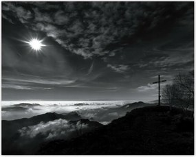 Poszterek 50x40 Hegyi panoráma kereszttel