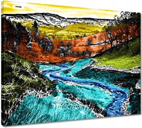 Vászonkép 50x40 Tájkép képregény stílusban