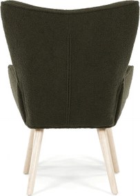 Relaxační křeslo, zelená, látka bouclé, AK-319 GRN2
