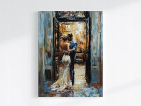 Poszter Pár Romantika Utca Szerelem Elegancia Művészet 75x100