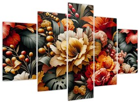 Kép - Narancs-vörös virágok (150x105 cm)