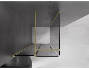 Mexen Velar, tolóajtós zuhanykabin 120 x 120 cm, 8mm szürke üveg, arany matt, 871-120-120-41-55