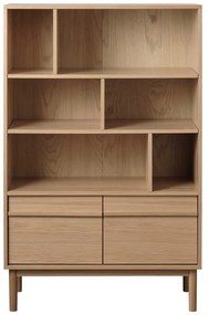 Natúr színű könyvespolc tölgyfa dekorral 140x90 cm Ponza – Unique Furniture