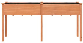 barna tömör fenyőfa kerti ültetőláda béléssel 161x45x76 cm