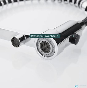 Konyhai csaptelep EYN KF1459 vízszűrő-csatlakozással, kihúzható zuhanyfejjel, több színben — Gunmetal szürke