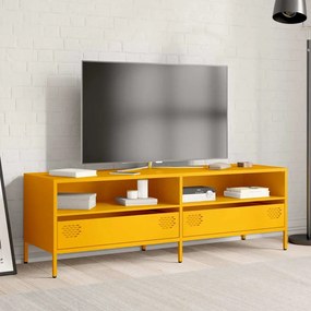mustársárga hidegen hengerelt acél TV-szekrény 135x39x43,5 cm