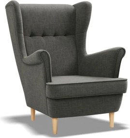 Uszak fotel, fonott, fekete