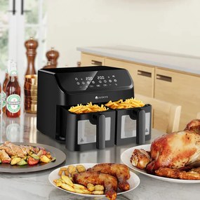 Juskys 9 L-es hőlégfritőz - fekete