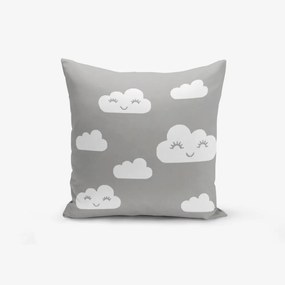 Grey Background Cloud pamutkeverék párnahuzat, 45 x 45 cm - Minimalist Cushion Covers