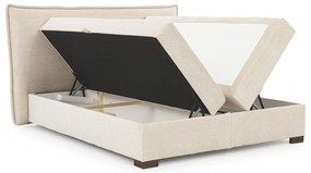 Bézs ágyneműtartós boxspring ágy 200x200 cm Lysa – Ropez
