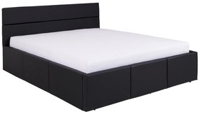 Franciaágy 170 cm Calabria P (fekete öko-bőr) (ágyráccsal). Akció -16%. 1051551