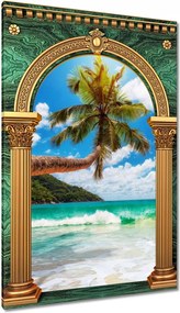 Vászonkép 80x120 Paradicsomi tengerpart pálmafákkal