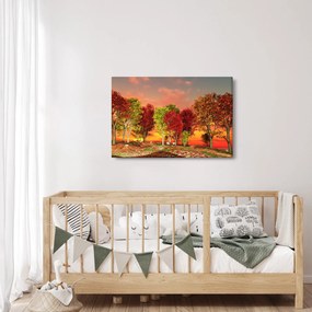 Kép - Színes fák (90x60 cm)