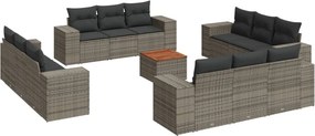 vidaXL 13 részes szürke polyrattan kerti ülőgarnitúra párnákkal