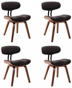 4 db szürke hajlított fa és szövet étkezőszék