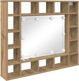 vidaXL Tükörszekrény polcokkal Artisan tölgy 91 x 15 x 76,5 cm Faanyag