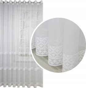 Függöny Napellenző finom csíkos hímzés 600x250 cm