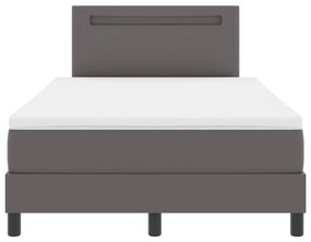 Boxspring Ágy Matraccal – Szürke Kis Dupla Műbőr